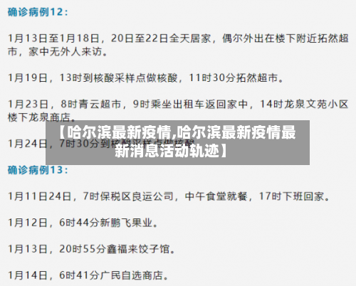 【哈尔滨最新疫情,哈尔滨最新疫情最新消息活动轨迹】-第3张图片