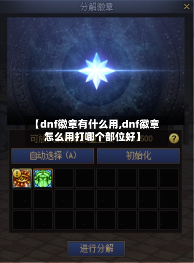 【dnf徽章有什么用,dnf徽章怎么用打哪个部位好】-第2张图片