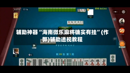 辅助神器“海南微乐麻将确实有挂”(作弊)辅助透视教程-第3张图片