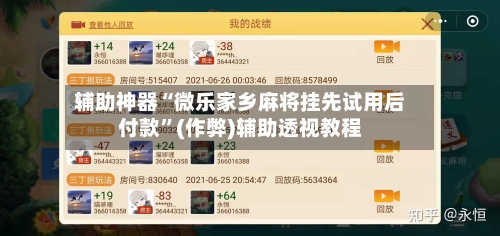 辅助神器“微乐家乡麻将挂先试用后付款”(作弊)辅助透视教程
