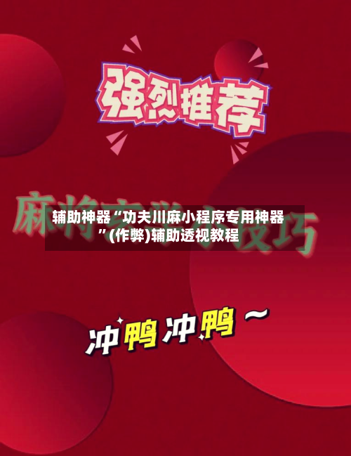 辅助神器“功夫川麻小程序专用神器”(作弊)辅助透视教程-第2张图片