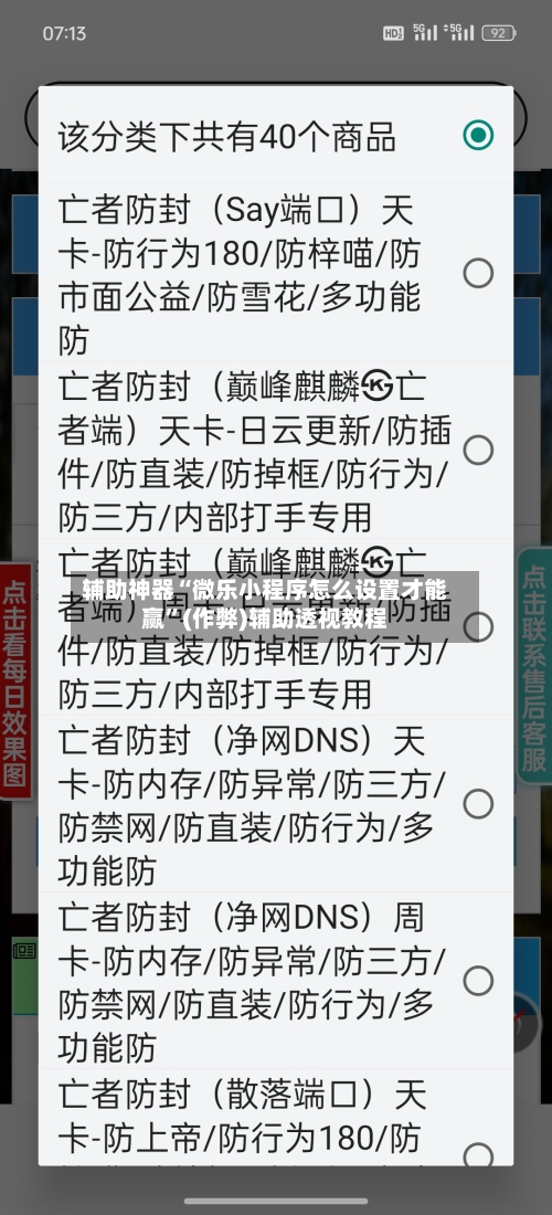 辅助神器“微乐小程序怎么设置才能赢”(作弊)辅助透视教程-第2张图片
