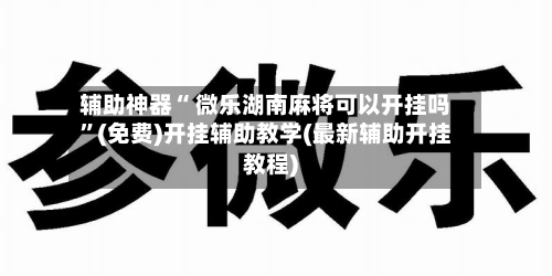 辅助神器“ 微乐湖南麻将可以开挂吗”(免费)开挂辅助教学(最新辅助开挂教程)
