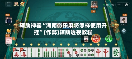 辅助神器“海南微乐麻将怎样使用开挂”(作弊)辅助透视教程