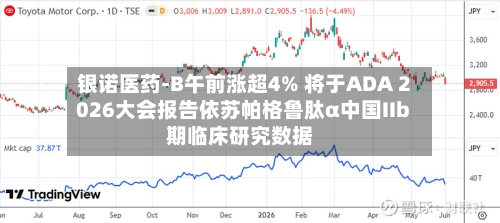 银诺医药-B午前涨超4% 将于ADA 2026大会报告依苏帕格鲁肽α中国IIb期临床研究数据