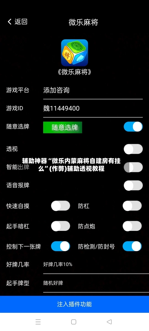 辅助神器“微乐内蒙麻将自建房有挂么”(作弊)辅助透视教程-第3张图片