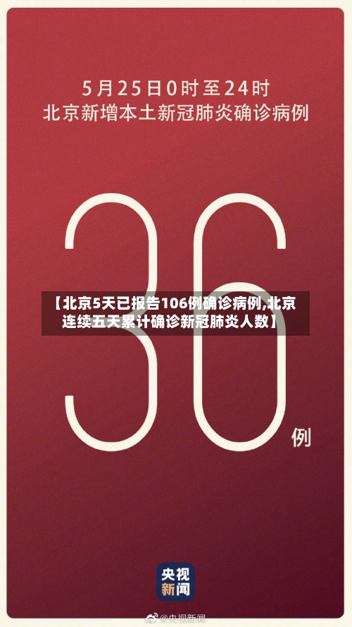 【北京5天已报告106例确诊病例,北京连续五天累计确诊新冠肺炎人数】