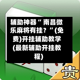 辅助神器“ 南昌微乐麻将有挂？”(免费)开挂辅助教学(最新辅助开挂教程)-第2张图片