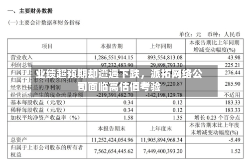 业绩超预期却遭遇下跌	，派拓网络公司面临高估值考验-第3张图片