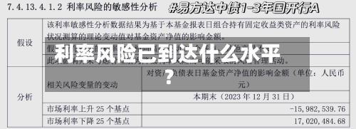 利率风险已到达什么水平？