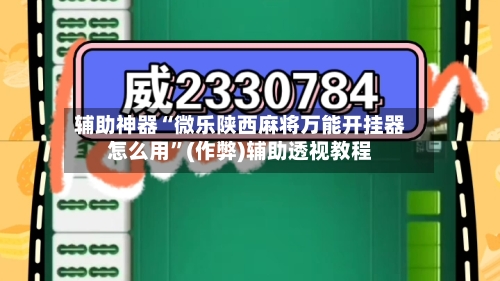 辅助神器“微乐陕西麻将万能开挂器怎么用”(作弊)辅助透视教程-第3张图片