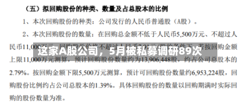 这家A股公司，5月被私募调研89次