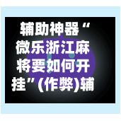 辅助神器“微乐浙江麻将要如何开挂”(作弊)辅助透视教程-第2张图片