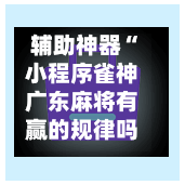 辅助神器“小程序雀神广东麻将有赢的规律吗”(作弊)辅助透视教程-第3张图片
