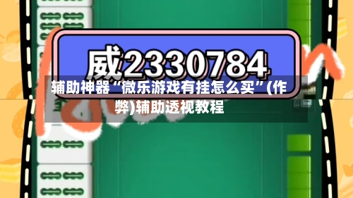 辅助神器“微乐游戏有挂怎么买”(作弊)辅助透视教程-第2张图片