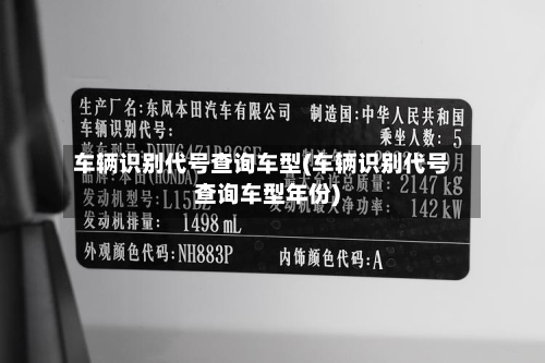 车辆识别代号查询车型(车辆识别代号查询车型年份)