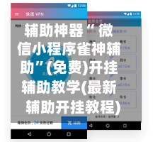 辅助神器“ 微信小程序雀神辅助”(免费)开挂辅助教学(最新辅助开挂教程)-第2张图片