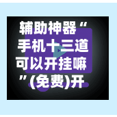 辅助神器“ 手机十三道可以开挂嘛”(免费)开挂辅助教学(最新辅助开挂教程)