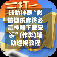辅助神器“微信微乐麻将必赢神器下载安装”(作弊)辅助透视教程-第3张图片