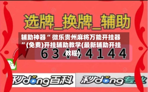 辅助神器“ 微乐贵州麻将万能开挂器”(免费)开挂辅助教学(最新辅助开挂教程)