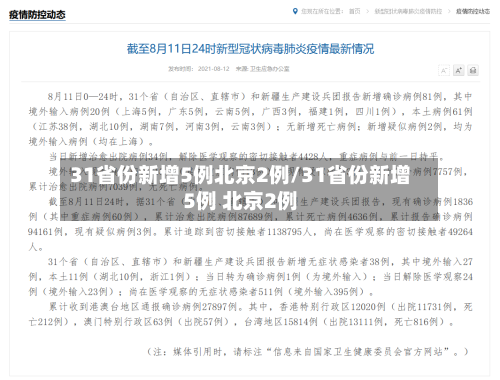 31省份新增5例北京2例/31省份新增5例 北京2例