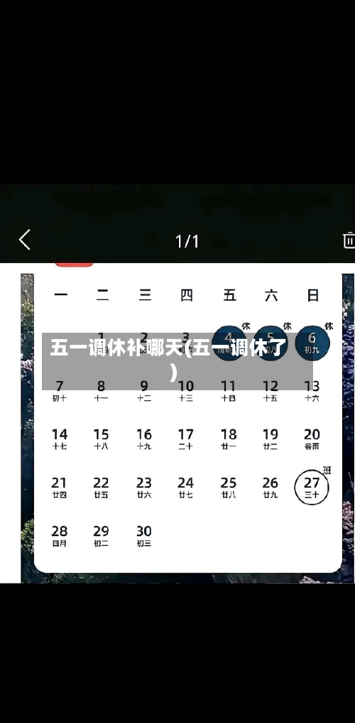 五一调休补哪天(五一调休了)