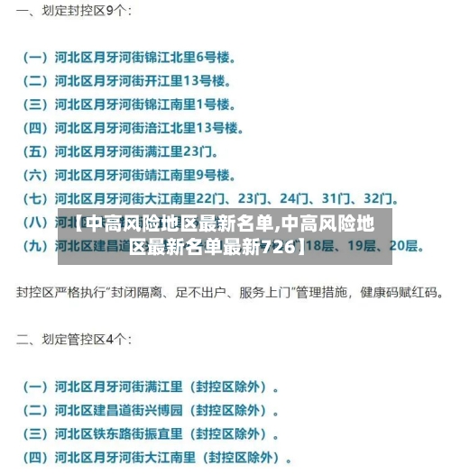 【中高风险地区最新名单,中高风险地区最新名单最新726】-第2张图片